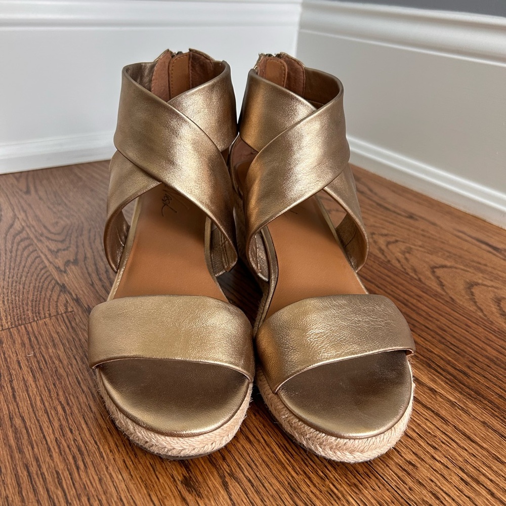 Patricia Nash Gold Strappy Women's Espadrille Sandals
